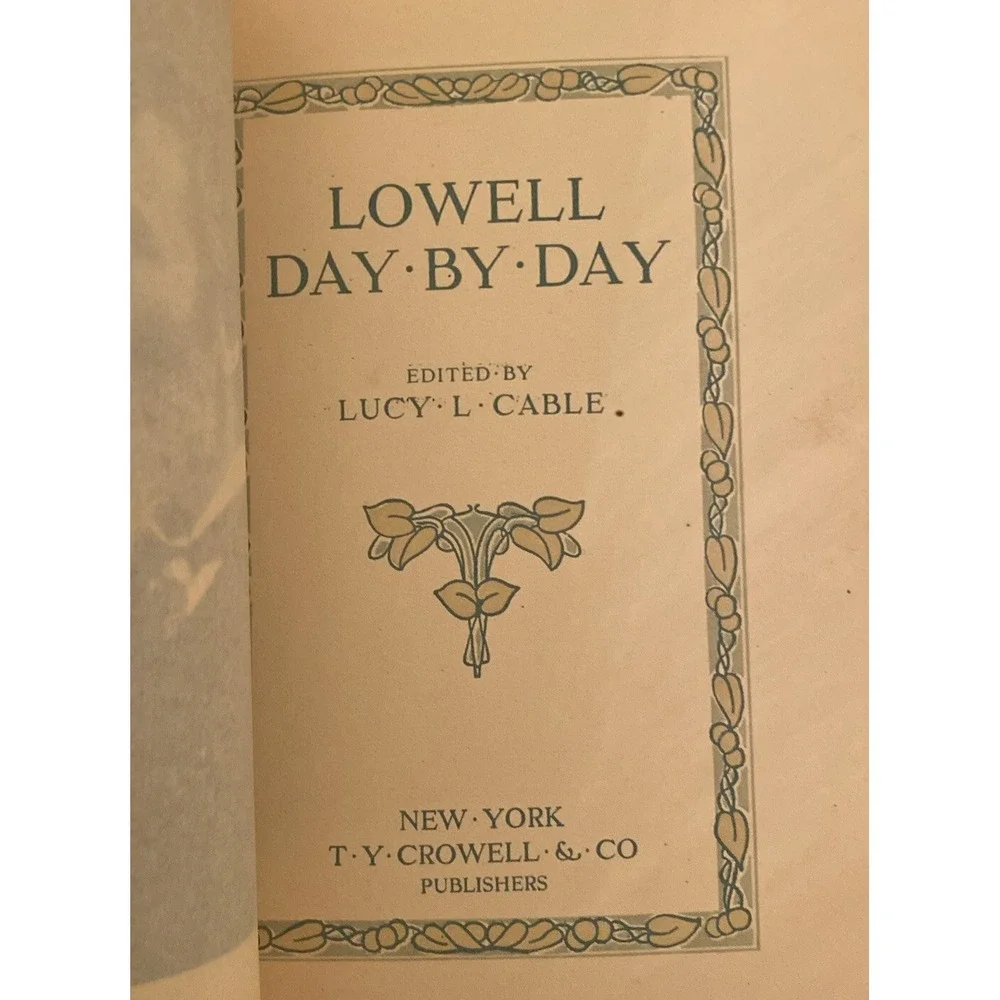 Antique Lowell Day by Day 1910 Suede Bound University‎ Press Daily Poems